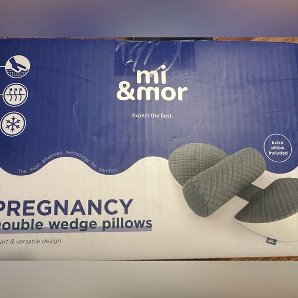 Mi & Mor double wedge pregnancy pillow gray - Picture 1 of 3
